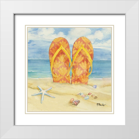 Toes in the Sand II White Modern Wood Framed Art Print with Double Matting by Brent, Paul