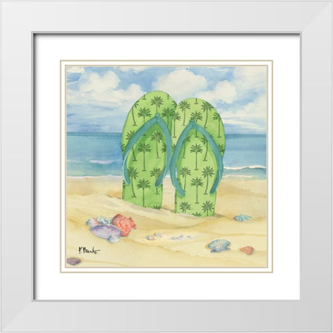 Toes in the Sand III White Modern Wood Framed Art Print with Double Matting by Brent, Paul