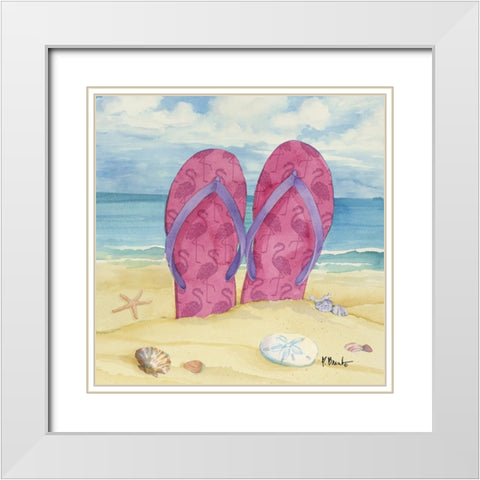 Toes in the Sand IV White Modern Wood Framed Art Print with Double Matting by Brent, Paul