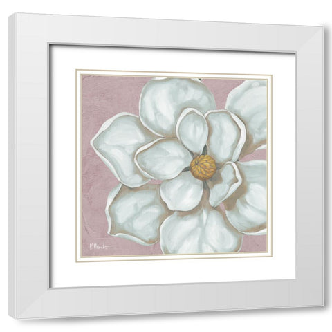 Floral Bloom V - Pink White Modern Wood Framed Art Print with Double Matting by Brent, Paul