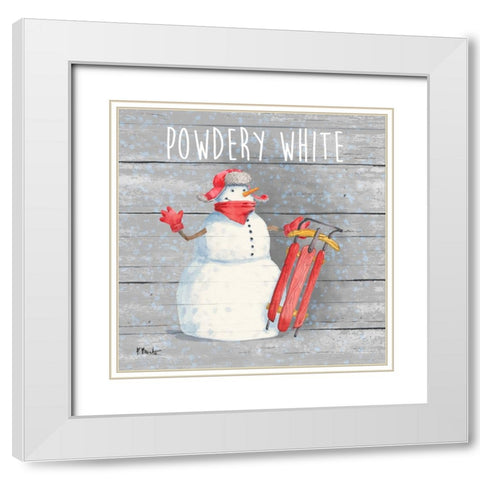 Snow Day I White Modern Wood Framed Art Print with Double Matting by Brent, Paul