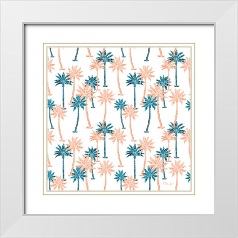 Hollywood Palms White Modern Wood Framed Art Print with Double Matting by Brent, Paul