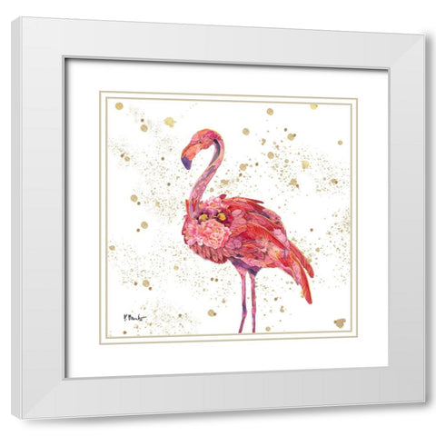 Feathered II - Gold White Modern Wood Framed Art Print with Double Matting by Brent, Paul