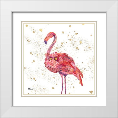 Feathered II - Gold White Modern Wood Framed Art Print with Double Matting by Brent, Paul