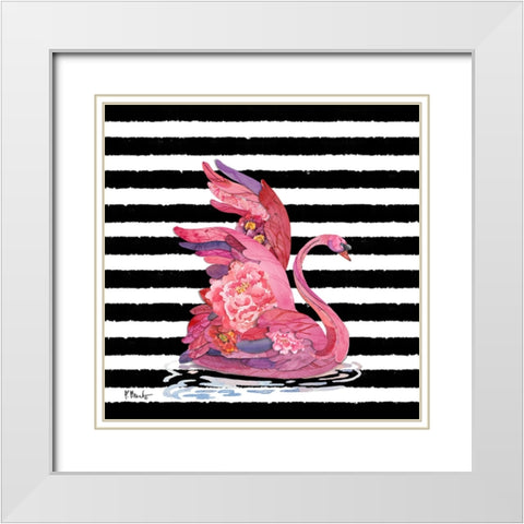 Feathered III - Stripes White Modern Wood Framed Art Print with Double Matting by Brent, Paul
