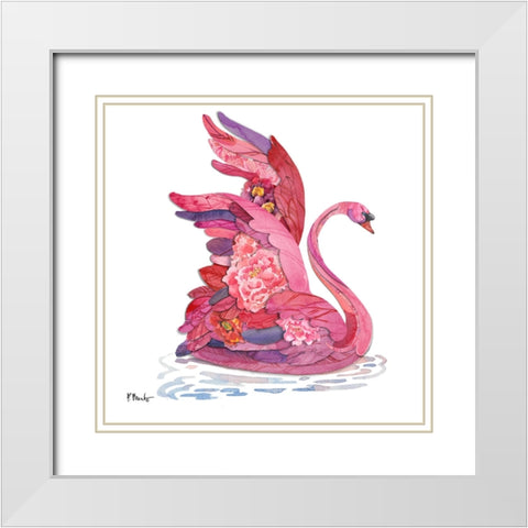 Feathered III White Modern Wood Framed Art Print with Double Matting by Brent, Paul