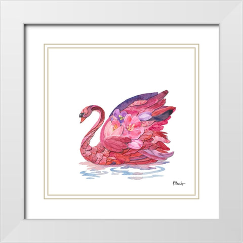 Feathered IV White Modern Wood Framed Art Print with Double Matting by Brent, Paul