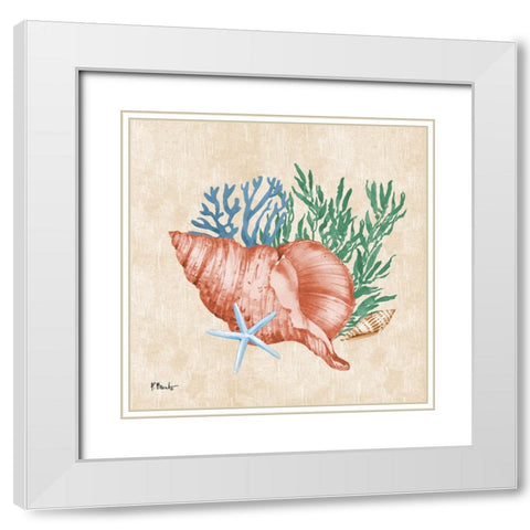 Woven Sea I White Modern Wood Framed Art Print with Double Matting by Brent, Paul