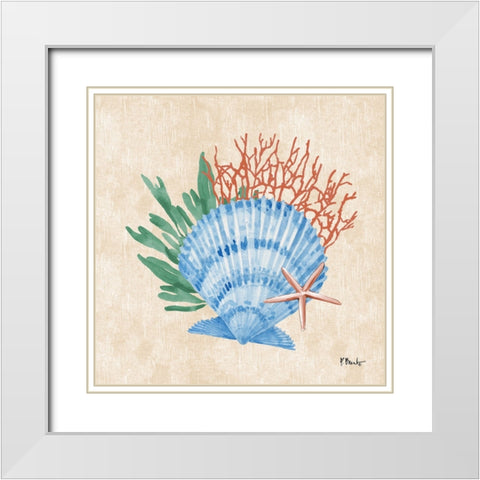 Woven Sea II White Modern Wood Framed Art Print with Double Matting by Brent, Paul