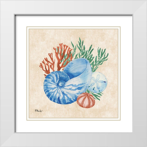 Woven Sea III White Modern Wood Framed Art Print with Double Matting by Brent, Paul