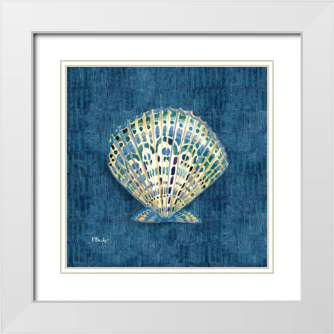Embellished Shells III - Blue White Modern Wood Framed Art Print with Double Matting by Brent, Paul