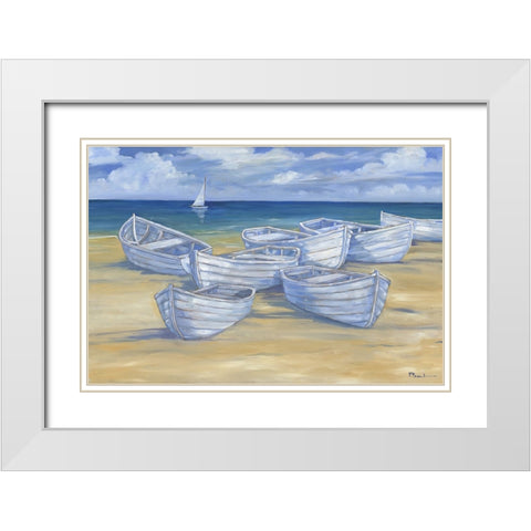 Blanco Beach III White Modern Wood Framed Art Print with Double Matting by Brent, Paul