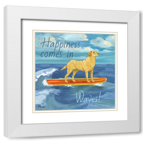 Surf Pup I White Modern Wood Framed Art Print with Double Matting by Brent, Paul