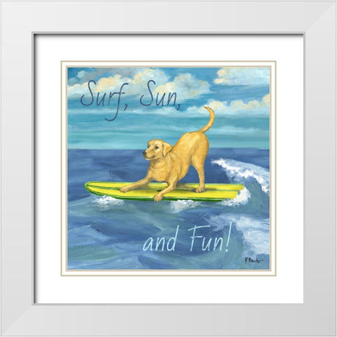Surf Pup II White Modern Wood Framed Art Print with Double Matting by Brent, Paul