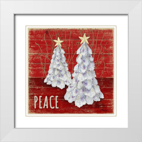 Oyster Tree - Red White Modern Wood Framed Art Print with Double Matting by Brent, Paul
