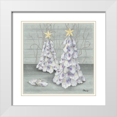 Oyster Tree White Modern Wood Framed Art Print with Double Matting by Brent, Paul