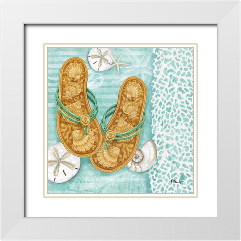 Key Largo Sandals II White Modern Wood Framed Art Print with Double Matting by Brent, Paul