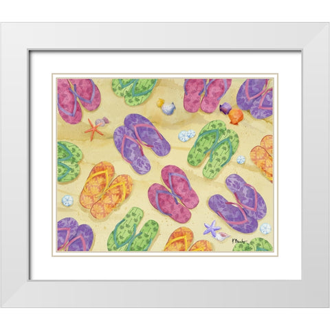Toes in the Sand Toss White Modern Wood Framed Art Print with Double Matting by Brent, Paul