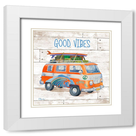 Surf Voyage I - Wood White Modern Wood Framed Art Print with Double Matting by Brent, Paul