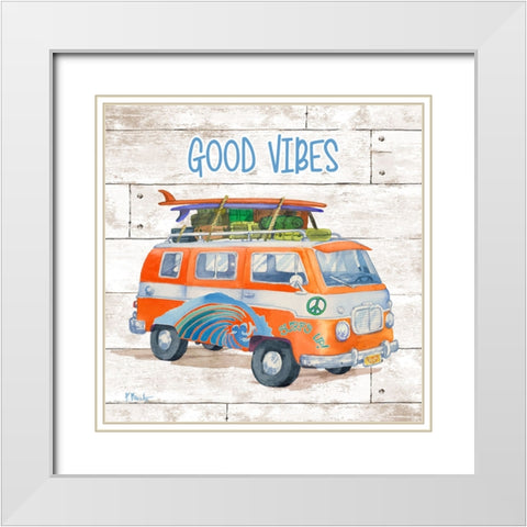 Surf Voyage I - Wood White Modern Wood Framed Art Print with Double Matting by Brent, Paul