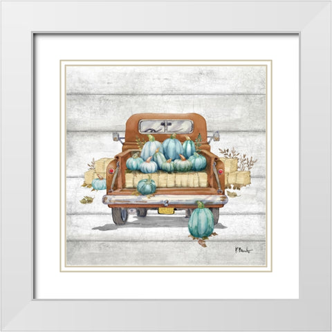 Heirloom Harvest V - Hay Bales White Modern Wood Framed Art Print with Double Matting by Brent, Paul