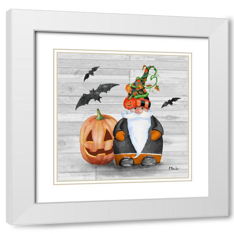 Halloween Gnome IV White Modern Wood Framed Art Print with Double Matting by Brent, Paul