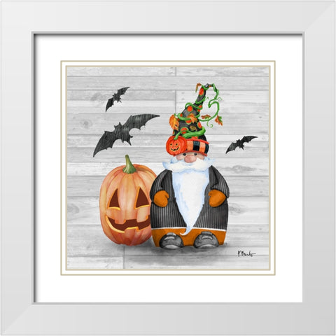 Halloween Gnome IV White Modern Wood Framed Art Print with Double Matting by Brent, Paul