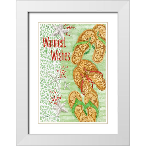 Holiday Key Largo Sandals White Modern Wood Framed Art Print with Double Matting by Brent, Paul