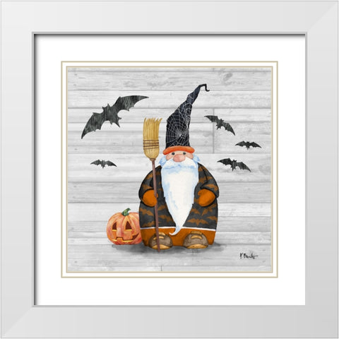 Halloween Gnome V White Modern Wood Framed Art Print with Double Matting by Brent, Paul