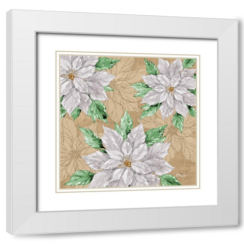 Fiona Poinsettias I White Modern Wood Framed Art Print with Double Matting by Brent, Paul