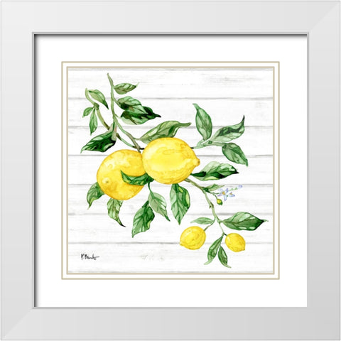 Sicilian Lemons I - Wood White Modern Wood Framed Art Print with Double Matting by Brent, Paul