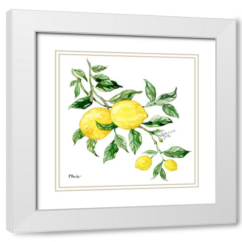 Sicilian Lemons I White Modern Wood Framed Art Print with Double Matting by Brent, Paul