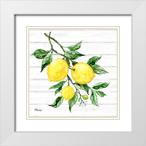 Sicilian Lemons III - Wood White Modern Wood Framed Art Print with Double Matting by Brent, Paul