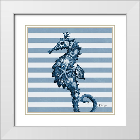 Nassau Sealife II - Stripes White Modern Wood Framed Art Print with Double Matting by Brent, Paul