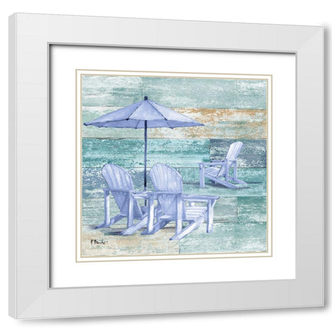 Coastal Lounge I White Modern Wood Framed Art Print with Double Matting by Brent, Paul