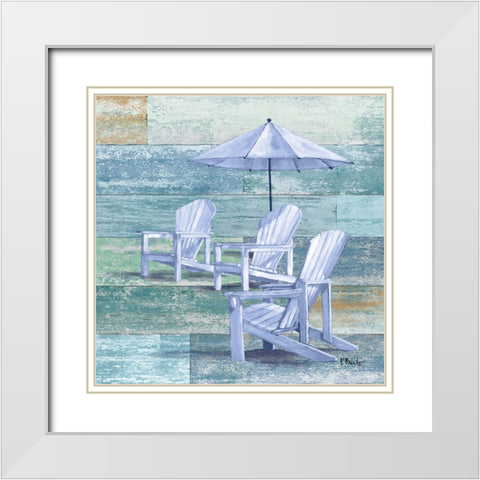 Coastal Lounge II White Modern Wood Framed Art Print with Double Matting by Brent, Paul