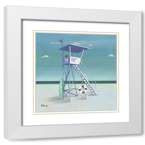 Coast Watch I White Modern Wood Framed Art Print with Double Matting by Brent, Paul