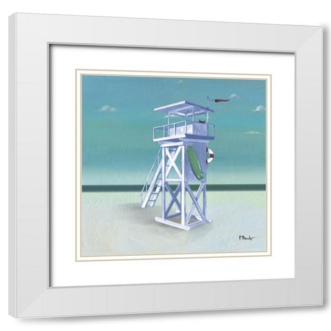 Coast Watch II White Modern Wood Framed Art Print with Double Matting by Brent, Paul