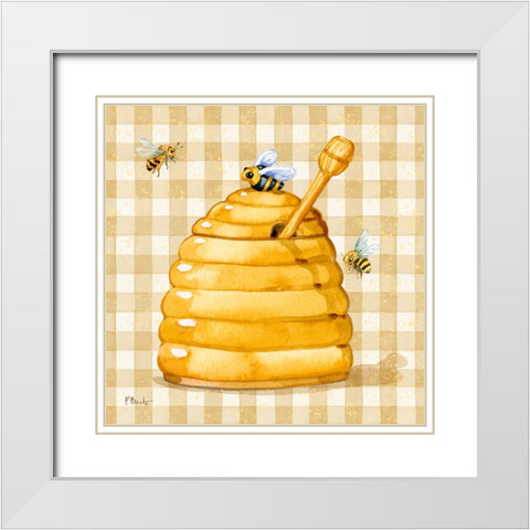Honey Pot IV - Speckled White Modern Wood Framed Art Print with Double Matting by Brent, Paul