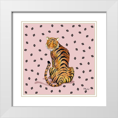 Serengeti Tiger II White Modern Wood Framed Art Print with Double Matting by Brent, Paul