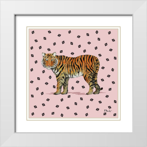 Serengeti Tiger IV White Modern Wood Framed Art Print with Double Matting by Brent, Paul