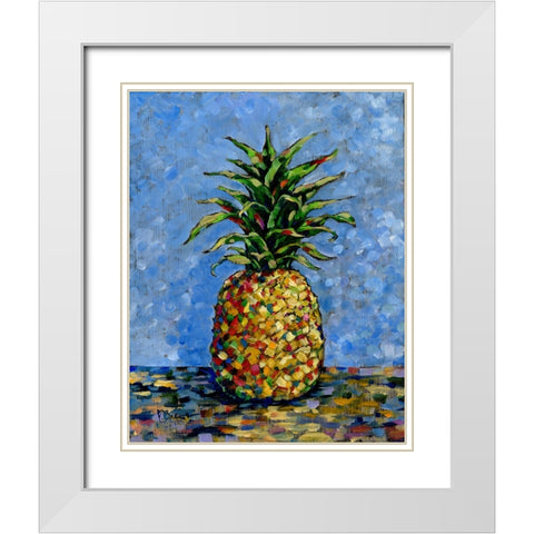 Impressions of Pineapples I White Modern Wood Framed Art Print with Double Matting by Brent, Paul