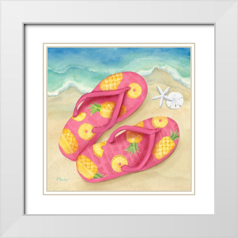 Fruity Flip Flops I White Modern Wood Framed Art Print with Double Matting by Brent, Paul