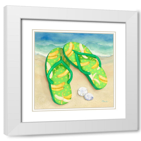 Fruity Flip Flops II White Modern Wood Framed Art Print with Double Matting by Brent, Paul