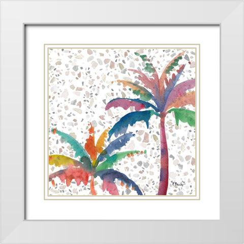 Dorado Palms II White Modern Wood Framed Art Print with Double Matting by Brent, Paul