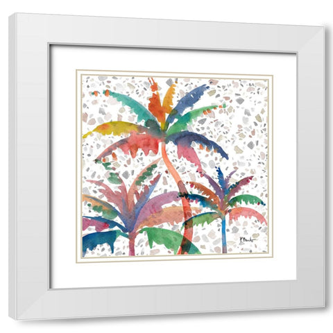 Dorado Palms III White Modern Wood Framed Art Print with Double Matting by Brent, Paul
