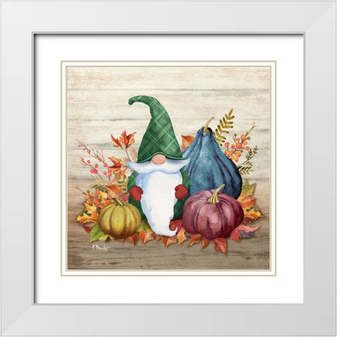 Autumn Gnome II White Modern Wood Framed Art Print with Double Matting by Brent, Paul