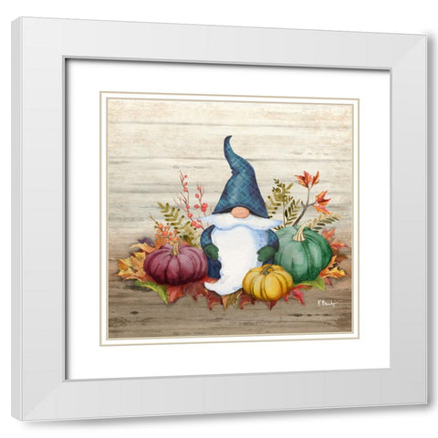 Autumn Gnome IV White Modern Wood Framed Art Print with Double Matting by Brent, Paul