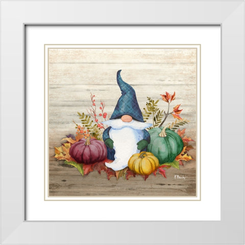 Autumn Gnome IV White Modern Wood Framed Art Print with Double Matting by Brent, Paul