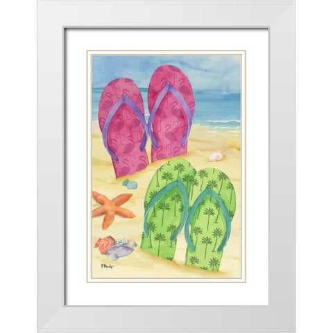 Toes in the Sand Vertical White Modern Wood Framed Art Print with Double Matting by Brent, Paul